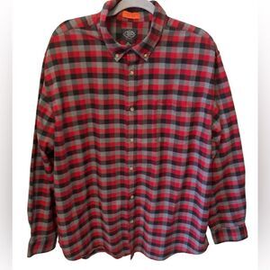 St. John’s Bay red black plaid shirt XXL